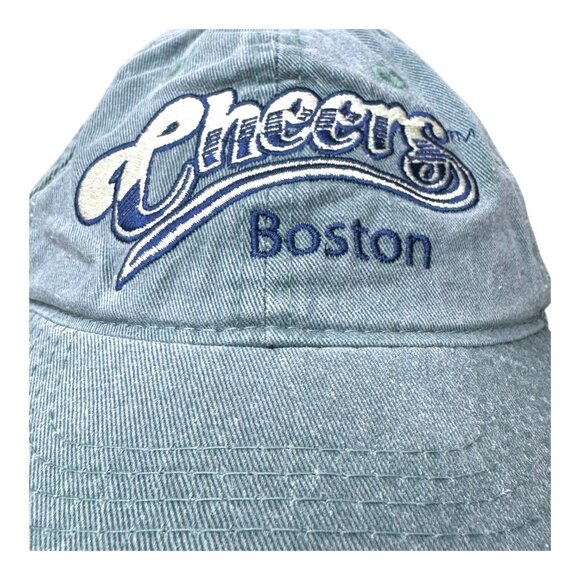 Vintage Cheers Boston Tv Show Licensed Washed Denim Baseball Cap Strapback Y2K - Picture 3 of 9